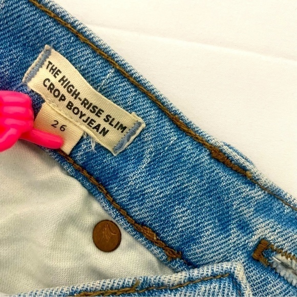 Madewell Jeans Size 26 The High Rise Slim Crop Boyjean Dumas Wash Ripped Edition - Picture 11 of 16